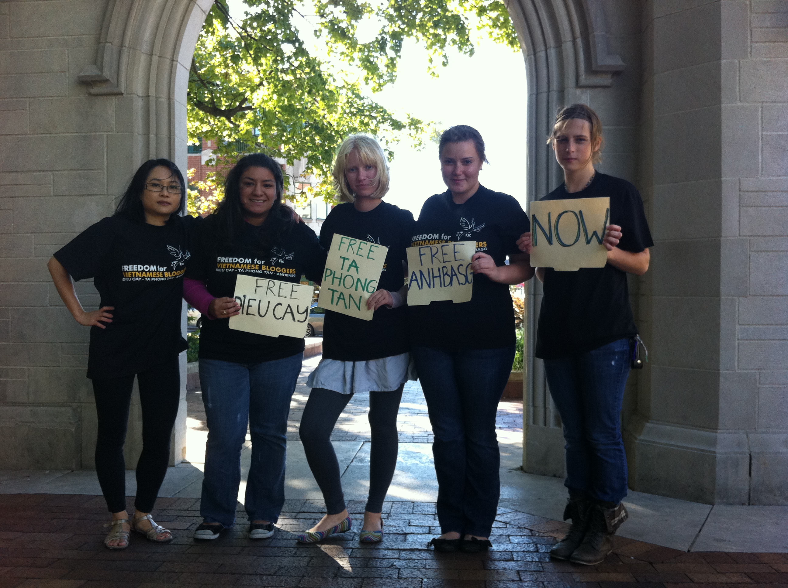 Friends at Indiana University and I before the trial of the bloggers in September 2012