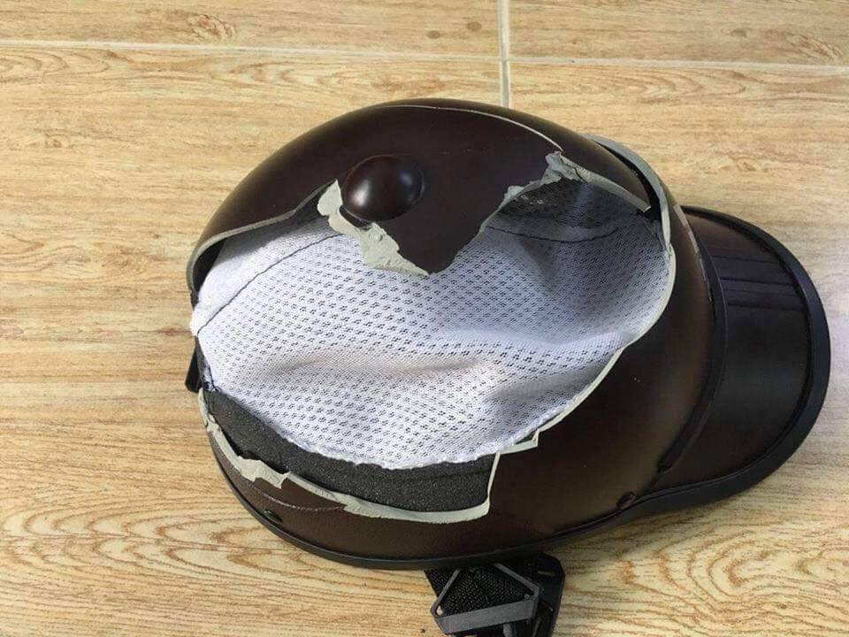 Broken helmet_August attack