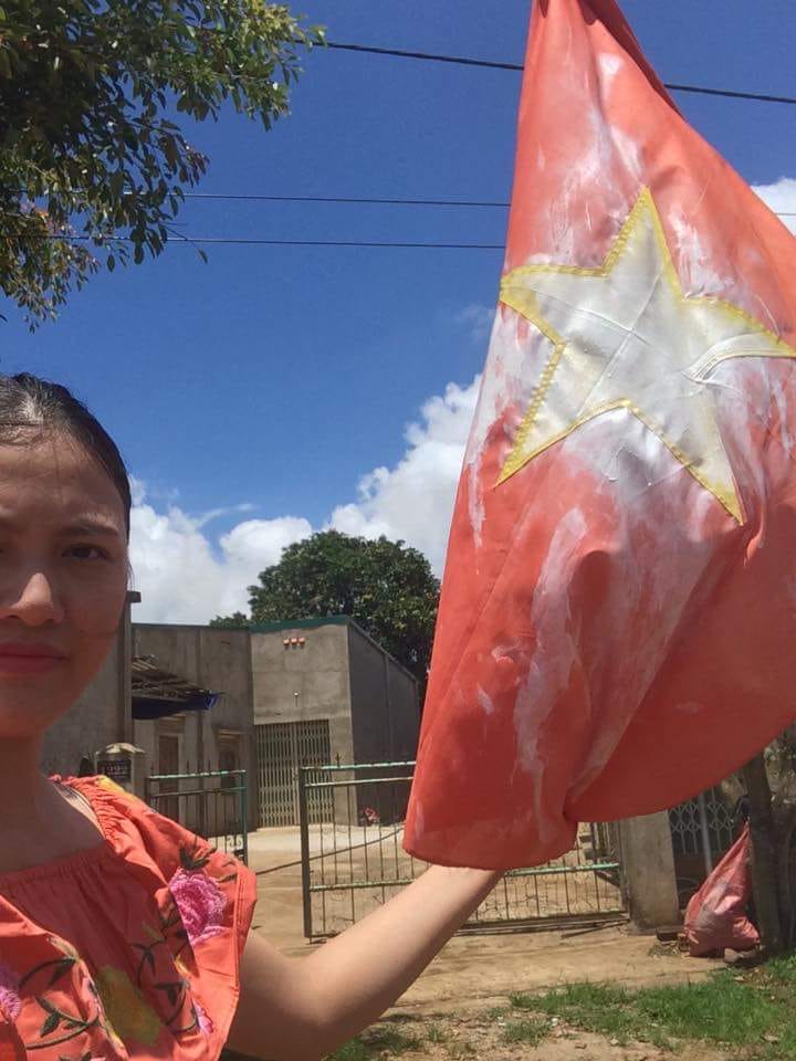 Huynh Thuc Vy painted flag 2017 source Huynh Thuc Vy blog