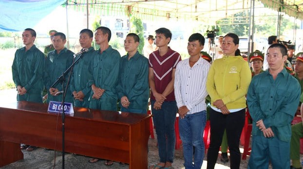 Nine protesters 11.29.18 trial Binh Thuan_Source RFA Vietnamese.jpeg